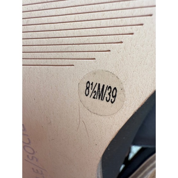 Ankle Booties Sole Society Open Toe Black Leather Minimalist Clean Girl Size 8.5 - Picture 7 of 7